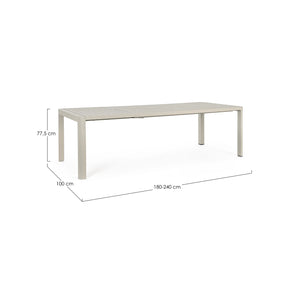 Mesa extensible Kiplin 180-240x100, rastin