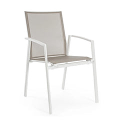 Silla de exterior con brazos Cruise, blanco