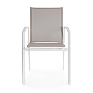 Silla de exterior con brazos Cruise, blanco