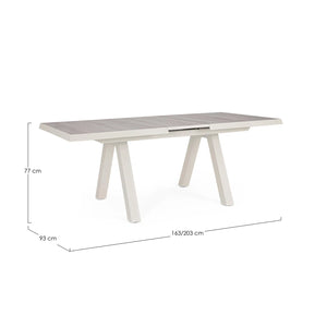 Mesa extensible Krion 163-203x93, pelican