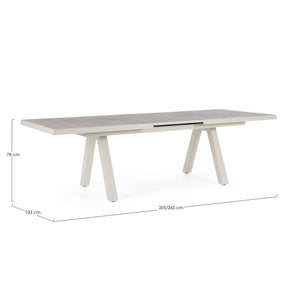 Mesa extensible Krion 205-265x103cm, pelican