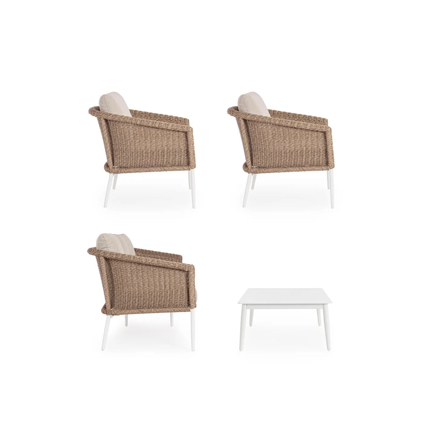 Conjunto Oceana sofá + 2 sillones + mesa, vapor