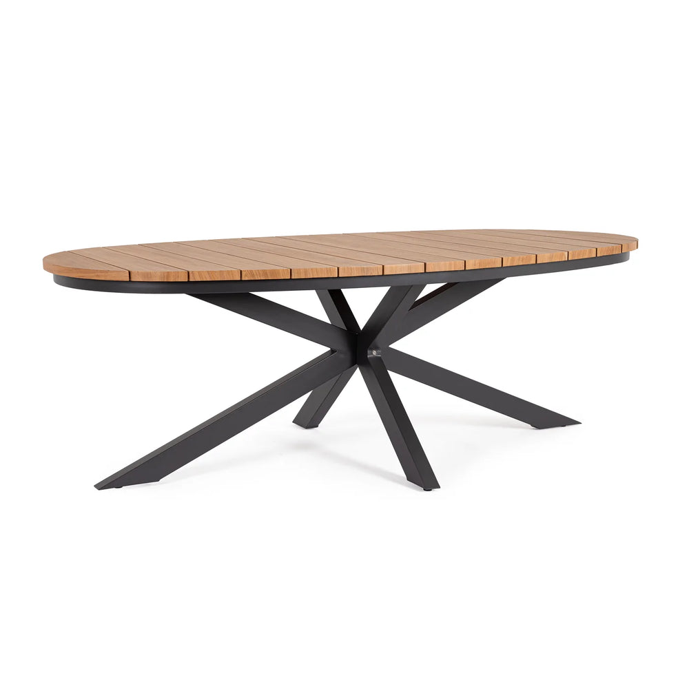 Mesa Zelmar 218x115cm, antracite/madeira