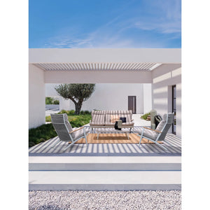 Conjunto Ibisco sofá + 2 poltronas + mesa, branco