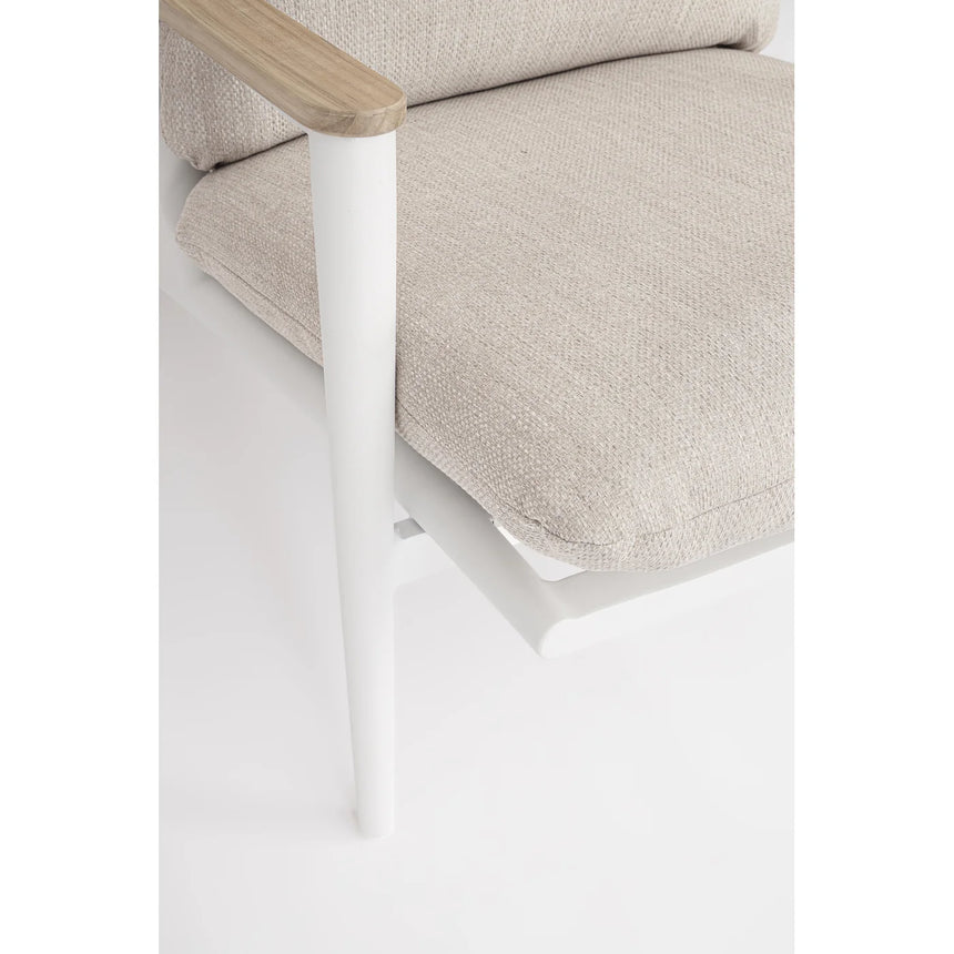 Conjunto Ibisco sofá + 2 poltronas + mesa, branco