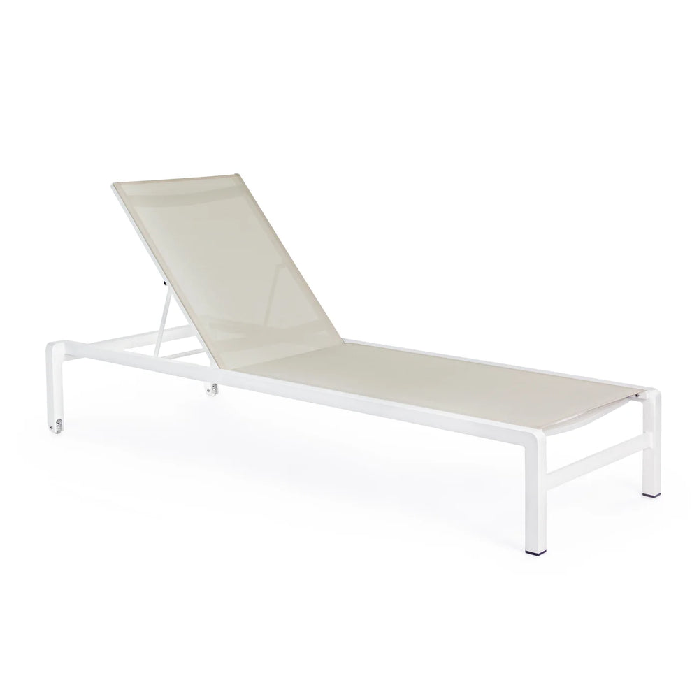 Espreguiçadeira Konnor com rodas, branco