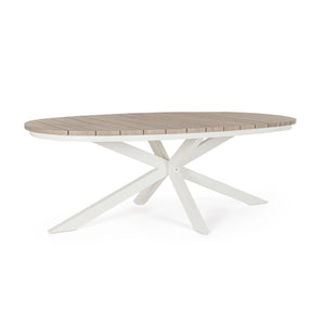 Mesa Zelmar oval 218x115cm a vapor/madeira