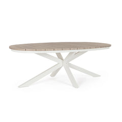Mesa Zelmar oval 218x115cm a vapor/madeira