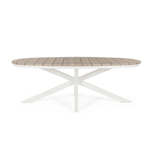 Mesa Zelmar oval 218x115cm a vapor/madeira