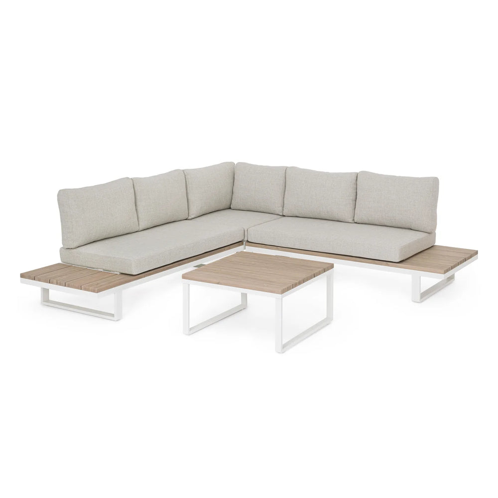 Conjunto Zelmar sofá de canto + mesa, a vapor