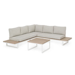 Conjunto de sofá de canto com almofadas Zelmar vapor