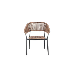 Silla de exterior Bizzotto con brazos Algaida antracita/natural