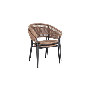 Silla de exterior Bizzotto con brazos Algaida antracita/natural
