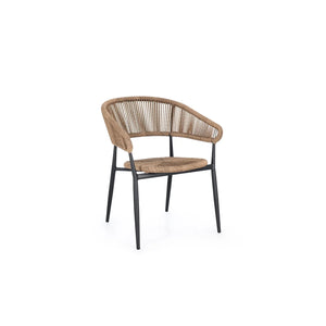 Silla de exterior Bizzotto con brazos Algaida antracita/natural