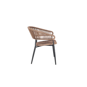 Silla de exterior Bizzotto con brazos Algaida antracita/natural