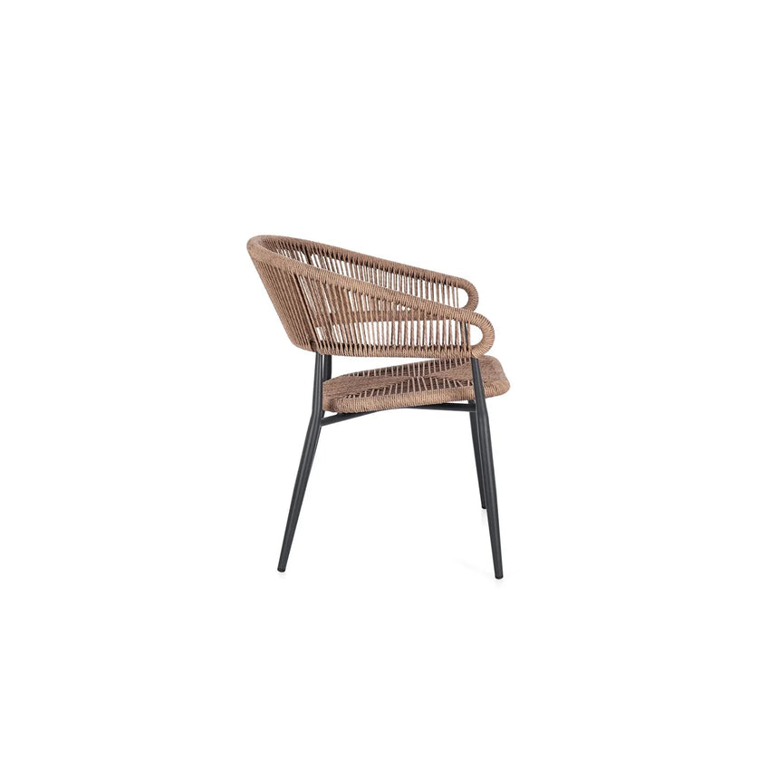 Silla de exterior Bizzotto con brazos Algaida antracita/natural