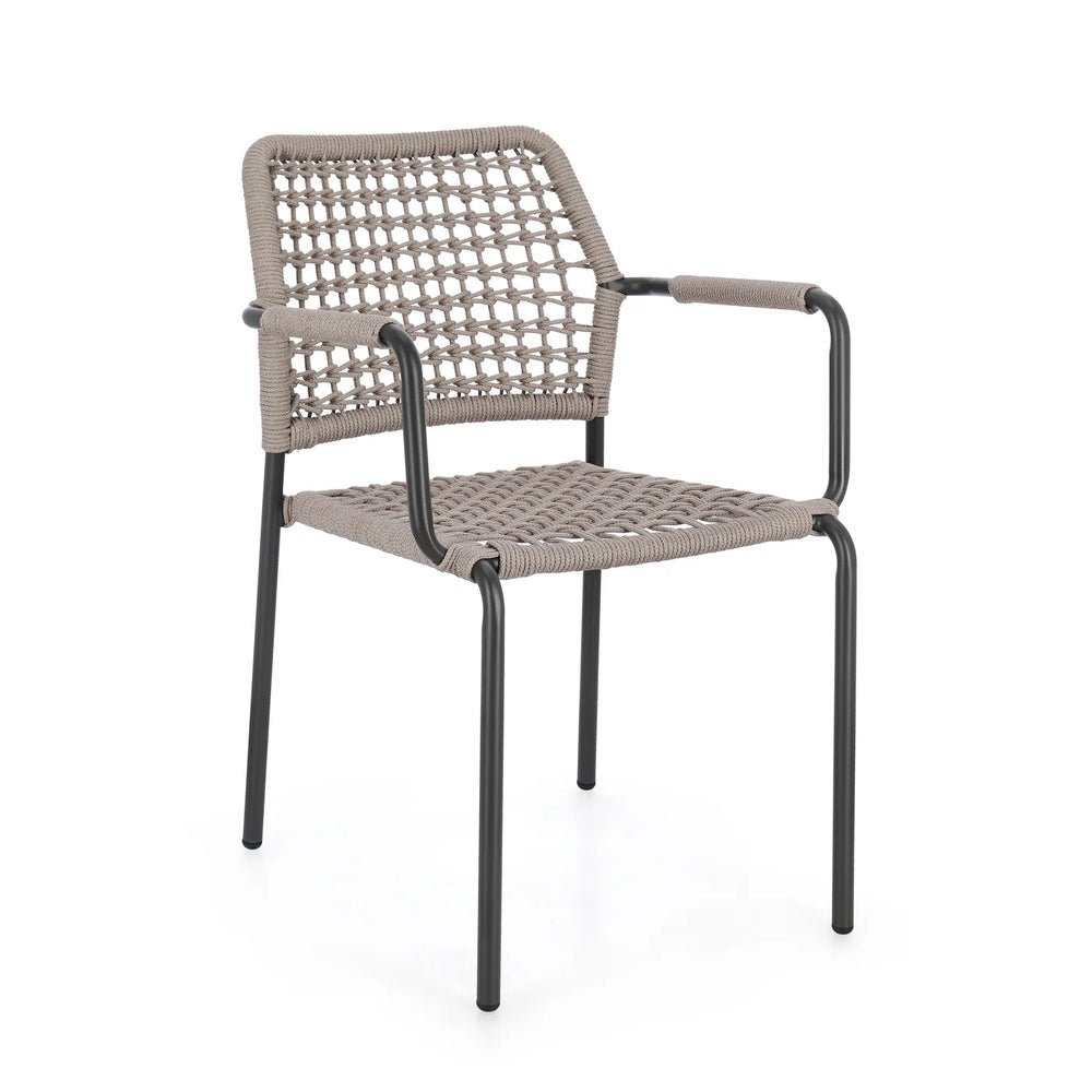 Silla de exterior con brazos Rajada, antracita/khaki