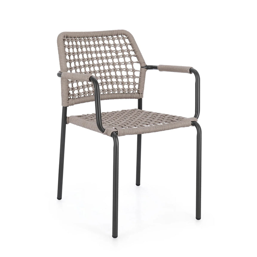 Silla de exterior con brazos Rajada, antracita/khaki