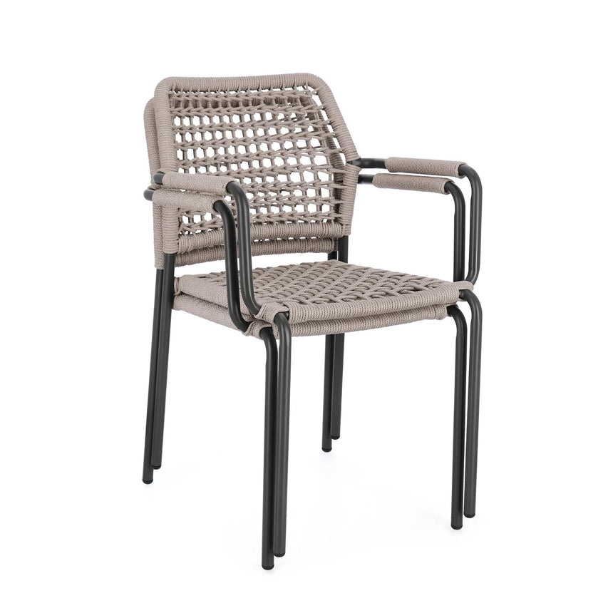 Silla de exterior con brazos Rajada, antracita/khaki