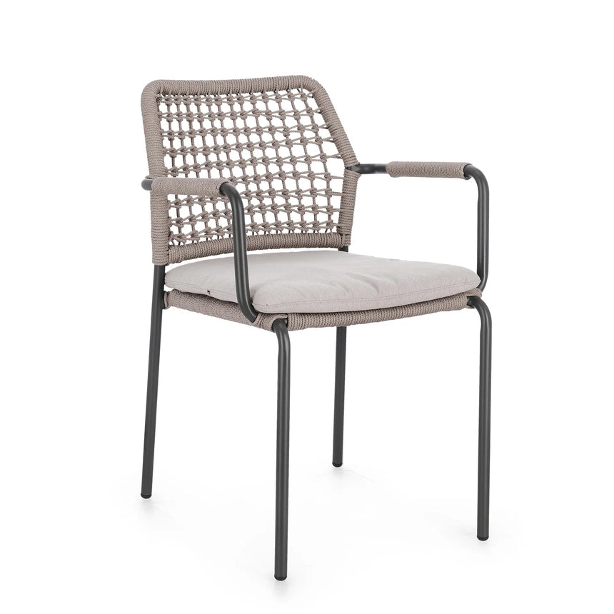 Silla de exterior con brazos Rajada, antracita/khaki