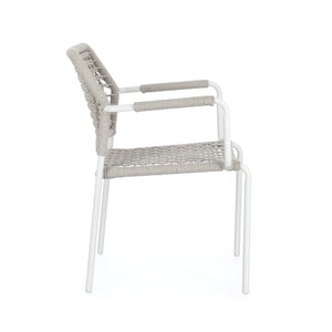 Silla de exterior Bizzotto con brazos Rajada blanco