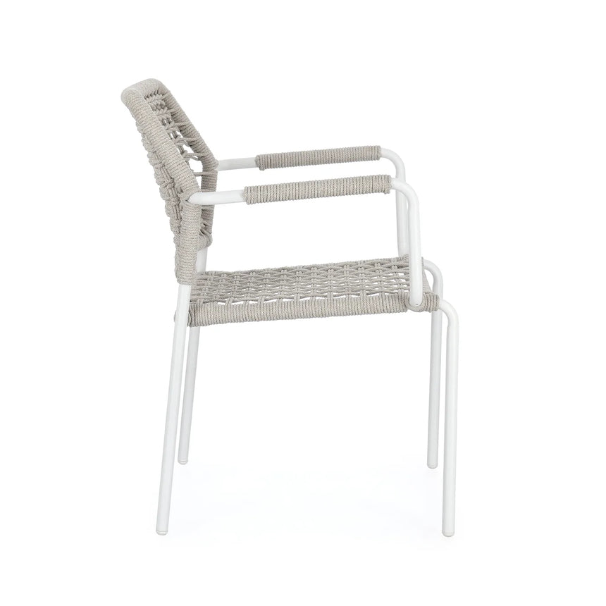 Silla de exterior Bizzotto con brazos Rajada blanco