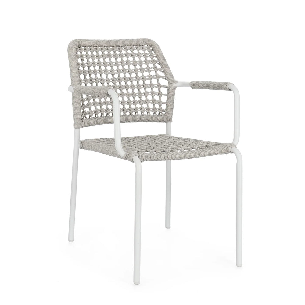 Silla de exterior con brazos Rajada, blanco