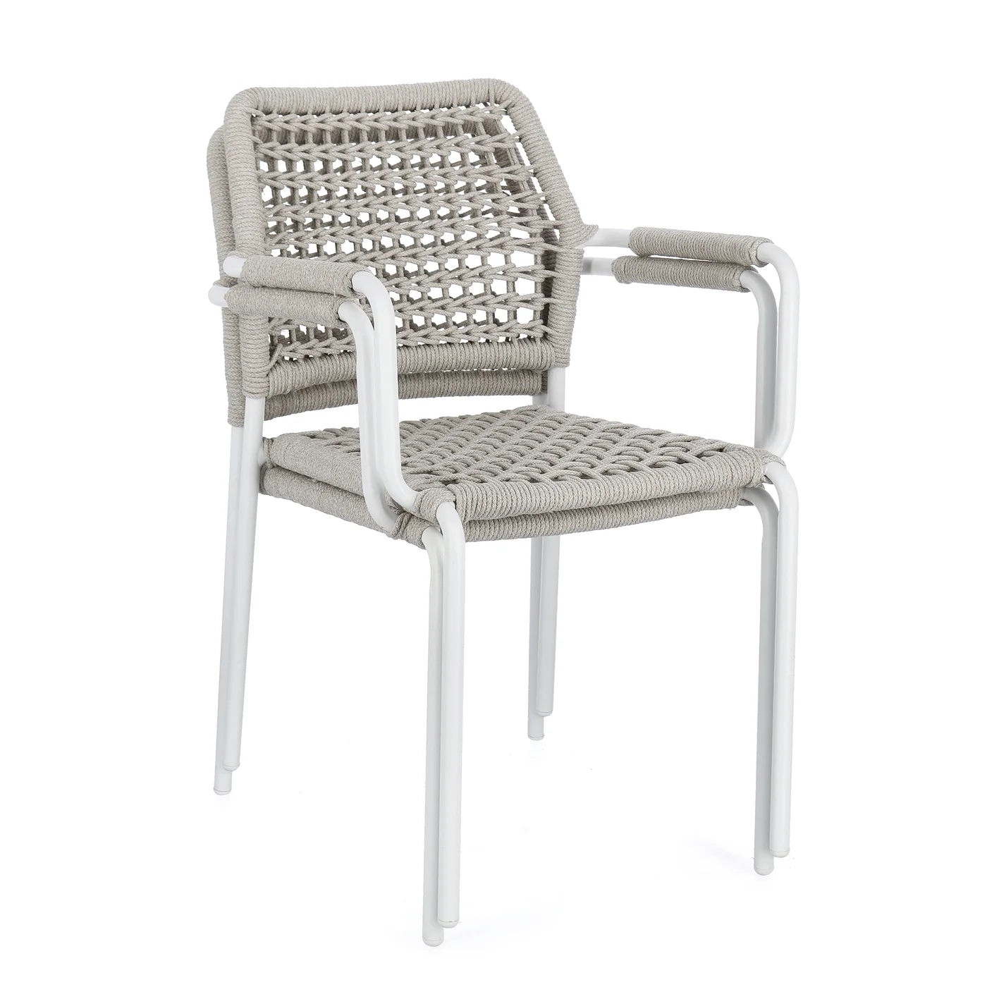 Silla de exterior Bizzotto con brazos Rajada blanco