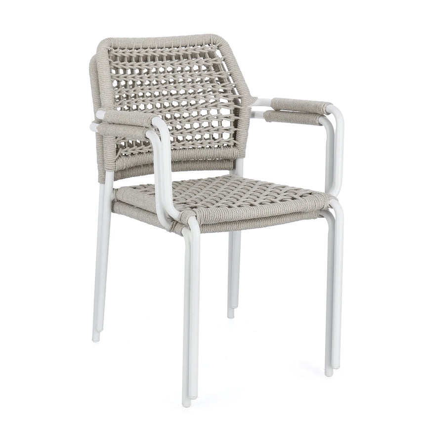 Silla de exterior Bizzotto con brazos Rajada blanco
