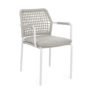 Silla de exterior Bizzotto con brazos Rajada blanco
