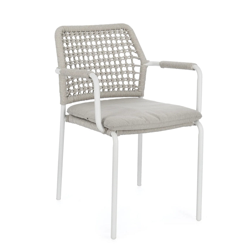 Silla de exterior Bizzotto con brazos Rajada blanco