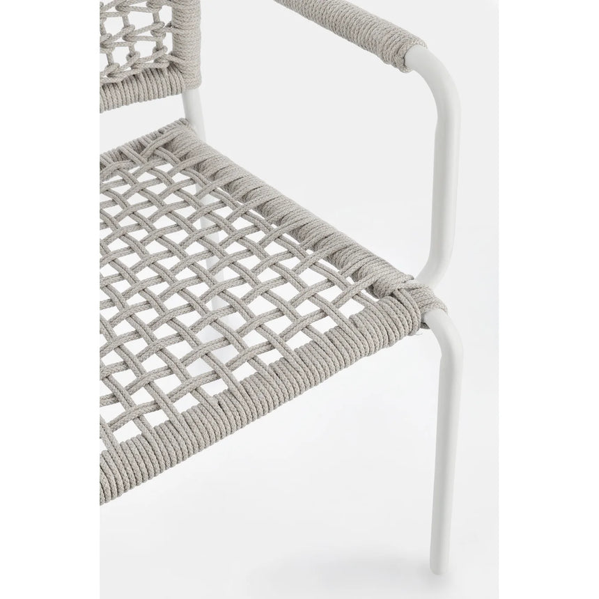 Silla de exterior Bizzotto con brazos Rajada blanco