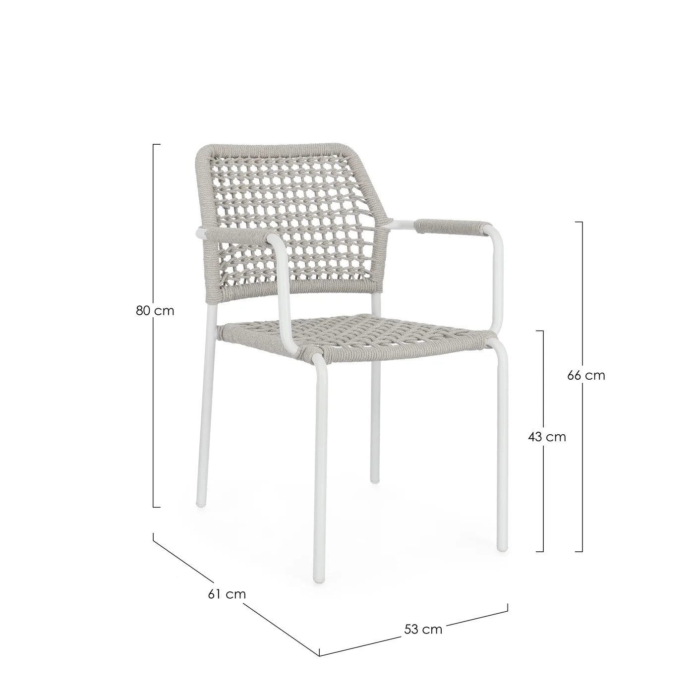 Silla de exterior Bizzotto con brazos Rajada blanco