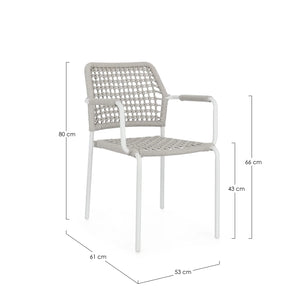 Silla de exterior Bizzotto con brazos Rajada blanco