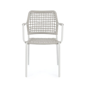 Silla de exterior Bizzotto con brazos Rajada blanco