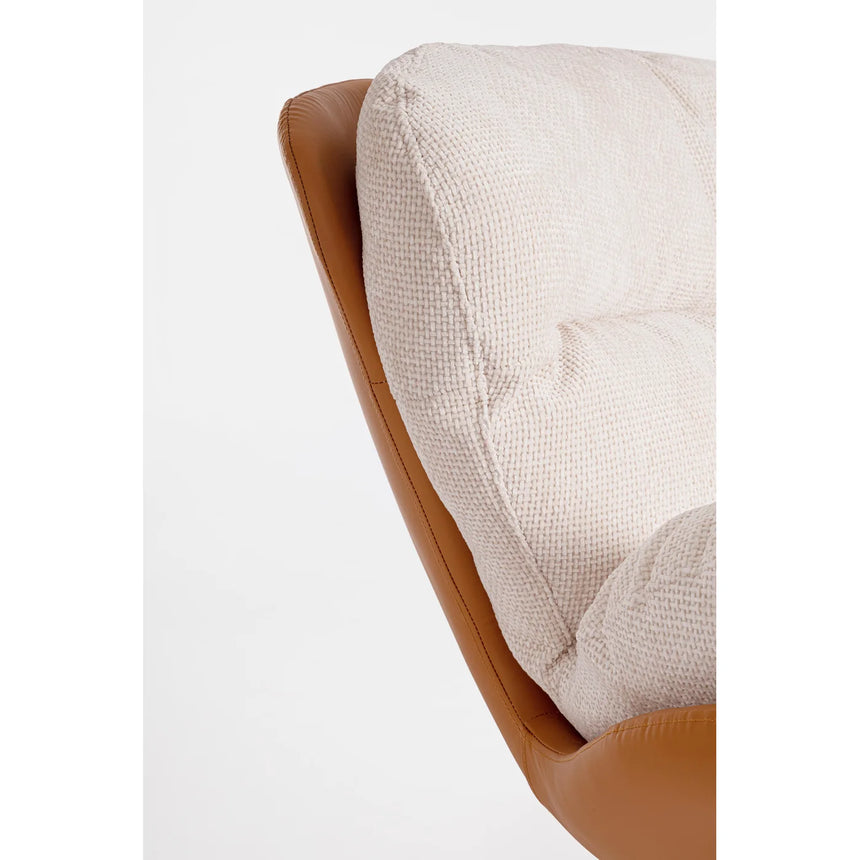 Sillón giratorio Adinda, hielo/cuero