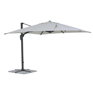 Chapéu de sol excêntrico Ines 3x3m, cinza claro
