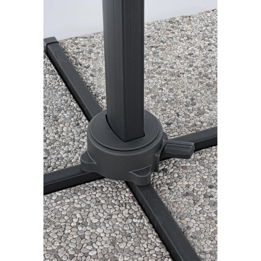Chapéu de sol excêntrico Ines 3x3m, cinza claro