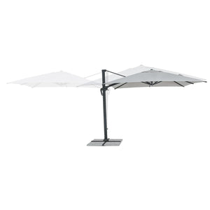 Chapéu de sol excêntrico Ines 3x3m, cinza claro