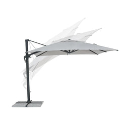 Chapéu de sol excêntrico Ines 3x3m, cinza claro