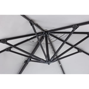 Chapéu de sol excêntrico Ines 3x3m, cinza claro