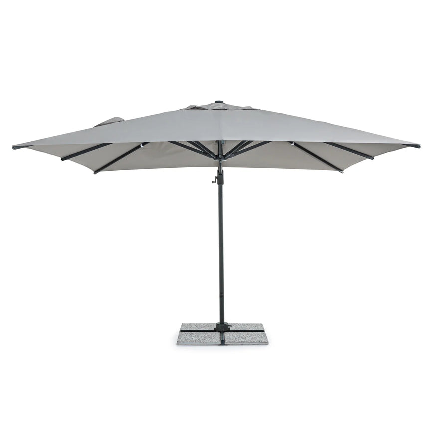 Chapéu de sol excêntrico Ines 3x3m, cinza claro