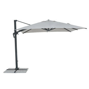 Chapéu de sol excêntrico Ines 3x3m, cinza claro