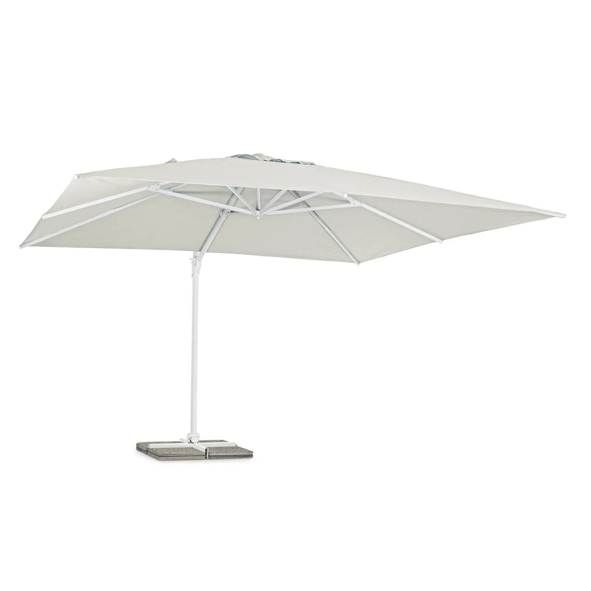 Guarda-sol excêntrico Eden 4x4, branco-natural