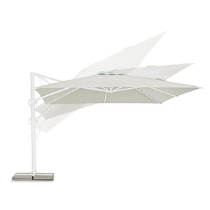 Guarda-sol excêntrico Eden 4x4, branco-natural