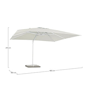 Guarda-sol excêntrico Eden 4x4, branco-natural