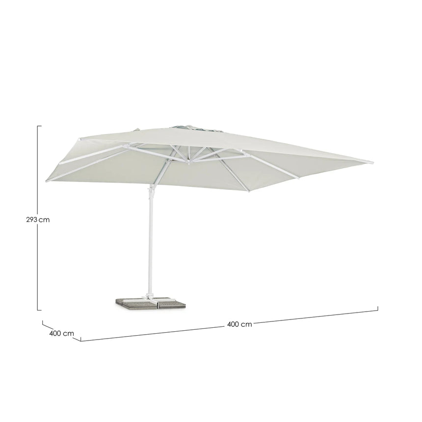 Guarda-sol excêntrico Eden 4x4, branco-natural