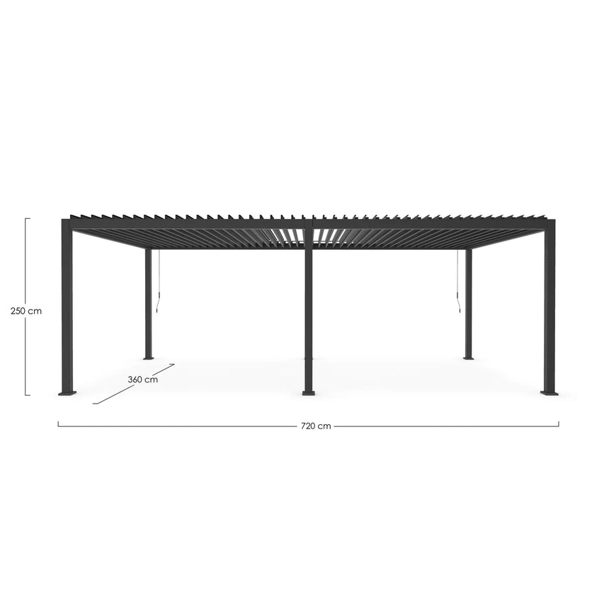 Pérgola Ocean 3.6x7.2, antracita