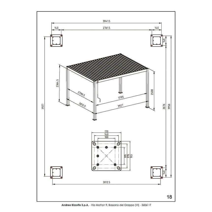 Pérgola Ocean 3x4, natural-antracita