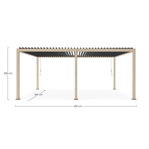 Pérgola Ocean 3.6x6, natural-antracita